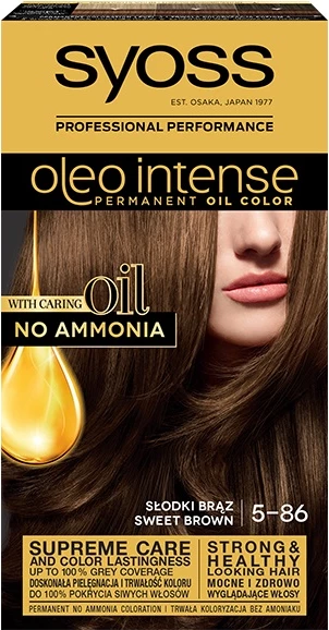 Ngjyrë për flokë Syoss Oleo Intense 5-86 Sweet Brown për femra, 1 copë
