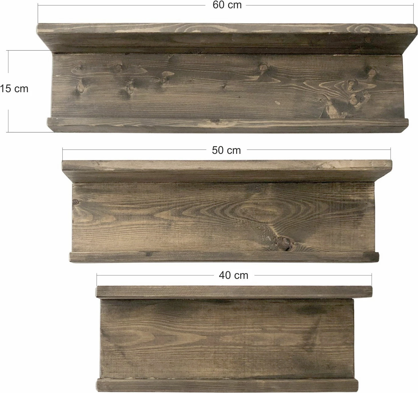 Raf muri Hanah Home, set prej 3 copash, ngjyrë arre, Raf118