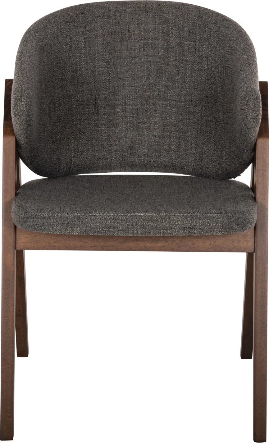 Karrige për ngrënie HANA FH9746.02 dru gome ngjyrë arre-stof ngjyrë gri 55x60x84H cm., set prej 2 copë