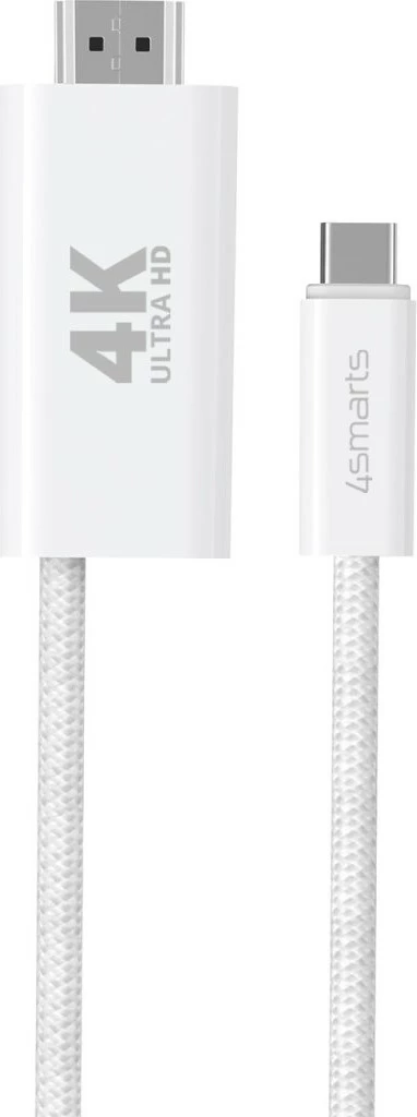 Kabllo USB-C në HDMI 4smarts 540957, 2 m, e bardhë