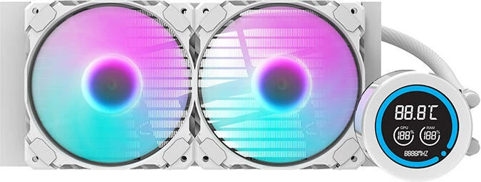 Kasë ftohje me ujë Darkflash DN-D240, 240mm, LCD, ARGB, e bardhë