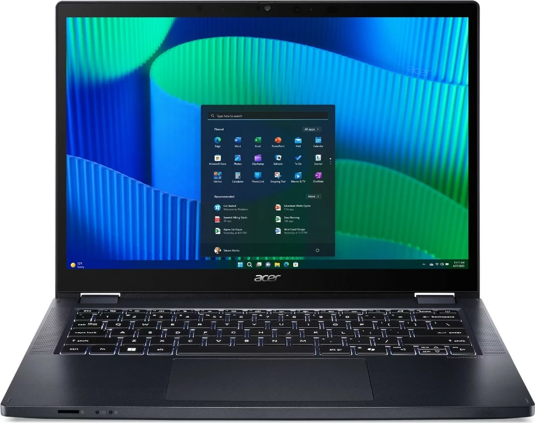 Laptop Acer TravelMate P4 Spin, i7-155U, 16GB RAM, 512GB SSD, LTE, 16:10, Windows 11 Pro, zi