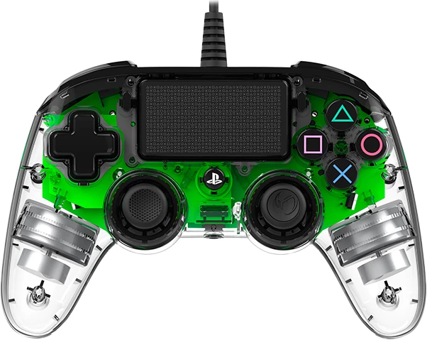 Kontroller loje Nacon PS4 me kabllo, transparent, kabllo 3 m, jeshile