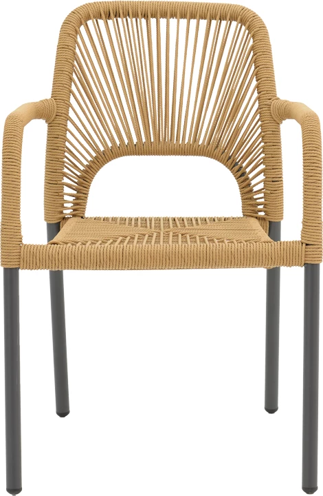 Karrige alumini me krahë Norture, e grumbullueshme, kornizë antracit-ratan natyral, 57x63x82cm