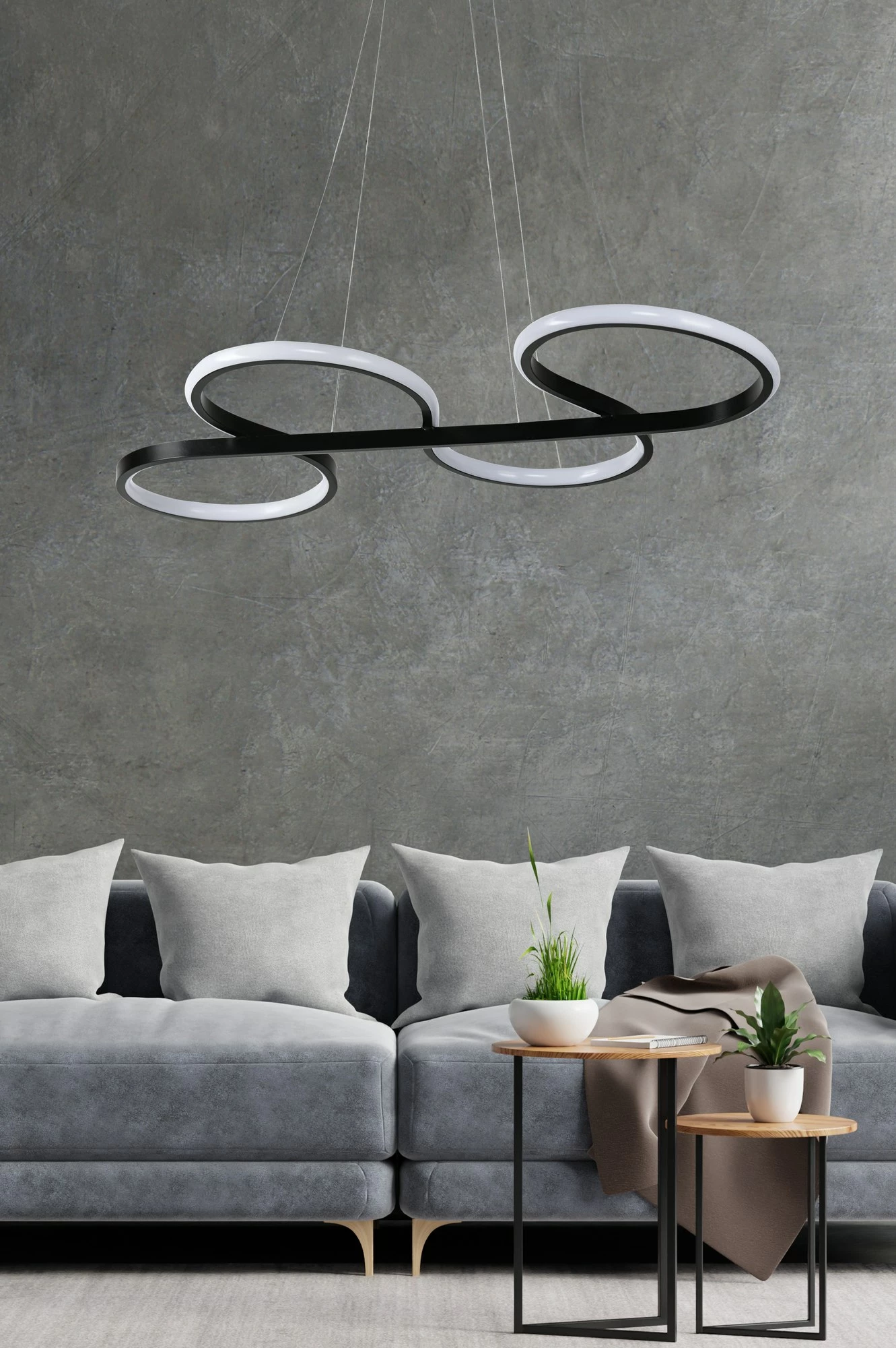 Llambë tavani Opviq Swing, e zezë, dritë e bardhë