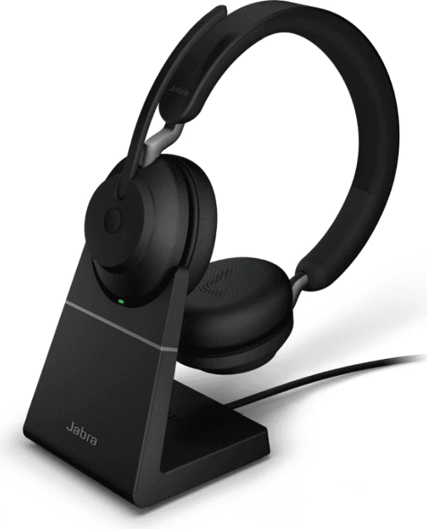 Kufje me mikrofon Jabra EV265S5 26599-989-989 me bazë karikuese, stereo, e zezë