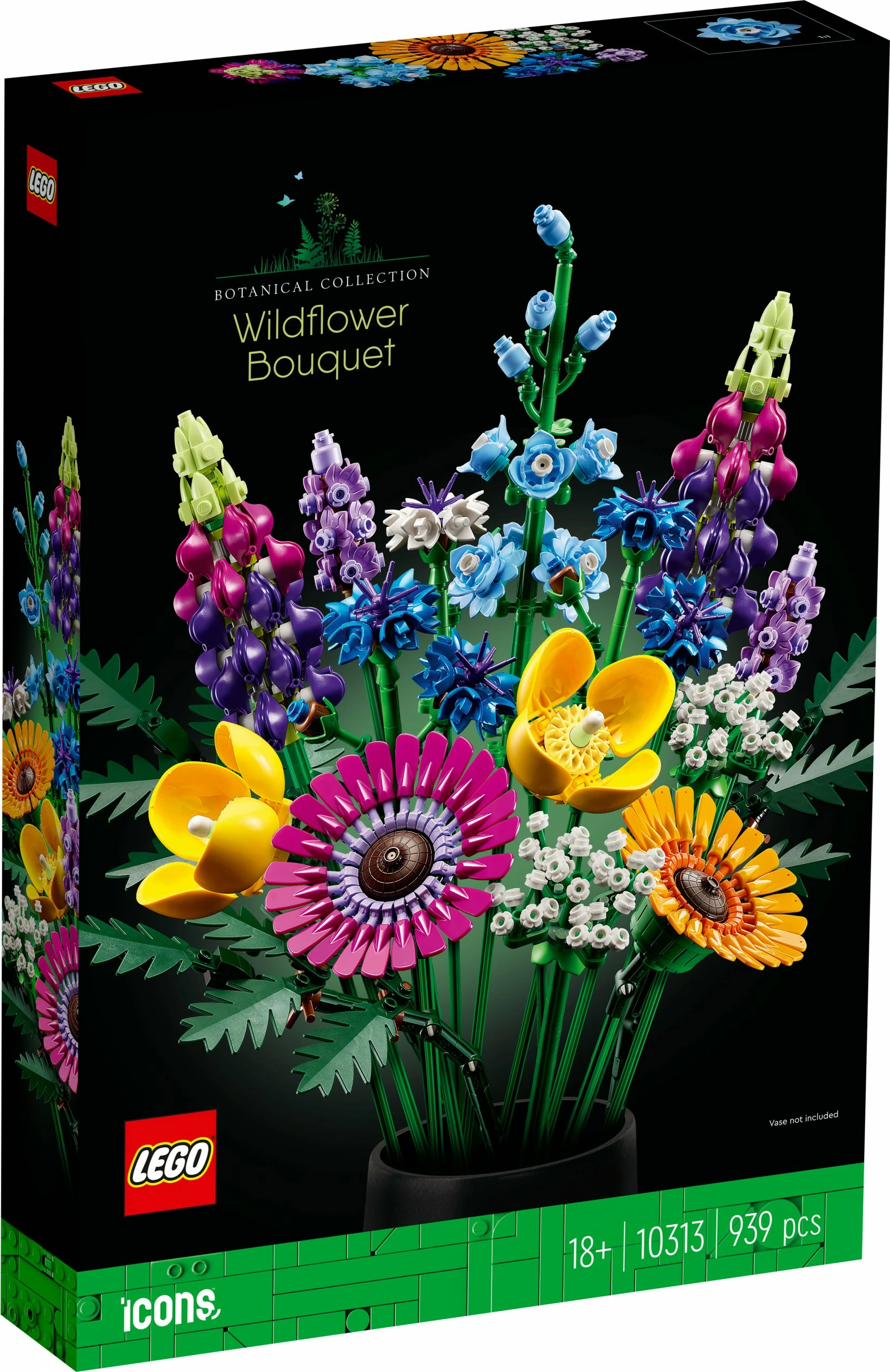Set ndërtimi LEGO ICONS Wildflower Bouquet, 939 copë, shumëngjyrësh