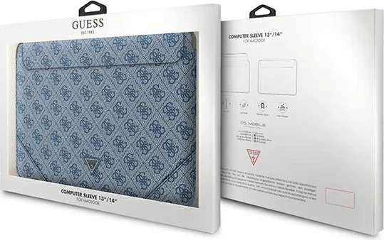 Mbështjellës Guess 4G Uptown Triangle për laptop 13-14", kaltër