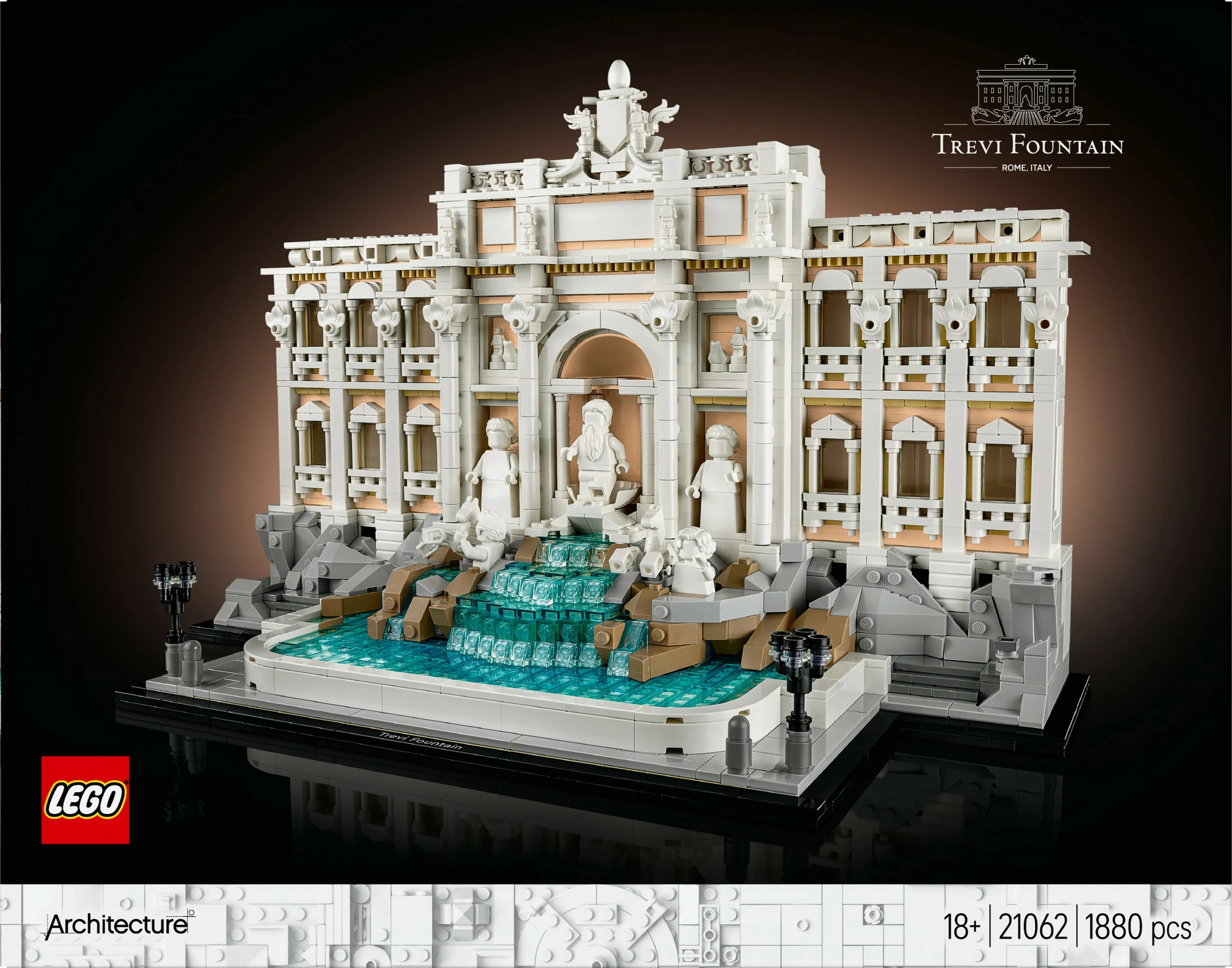 Set ndërtimi LEGO Trevi Fountain, 1880 copë, plastikë, shumëngjyrësh