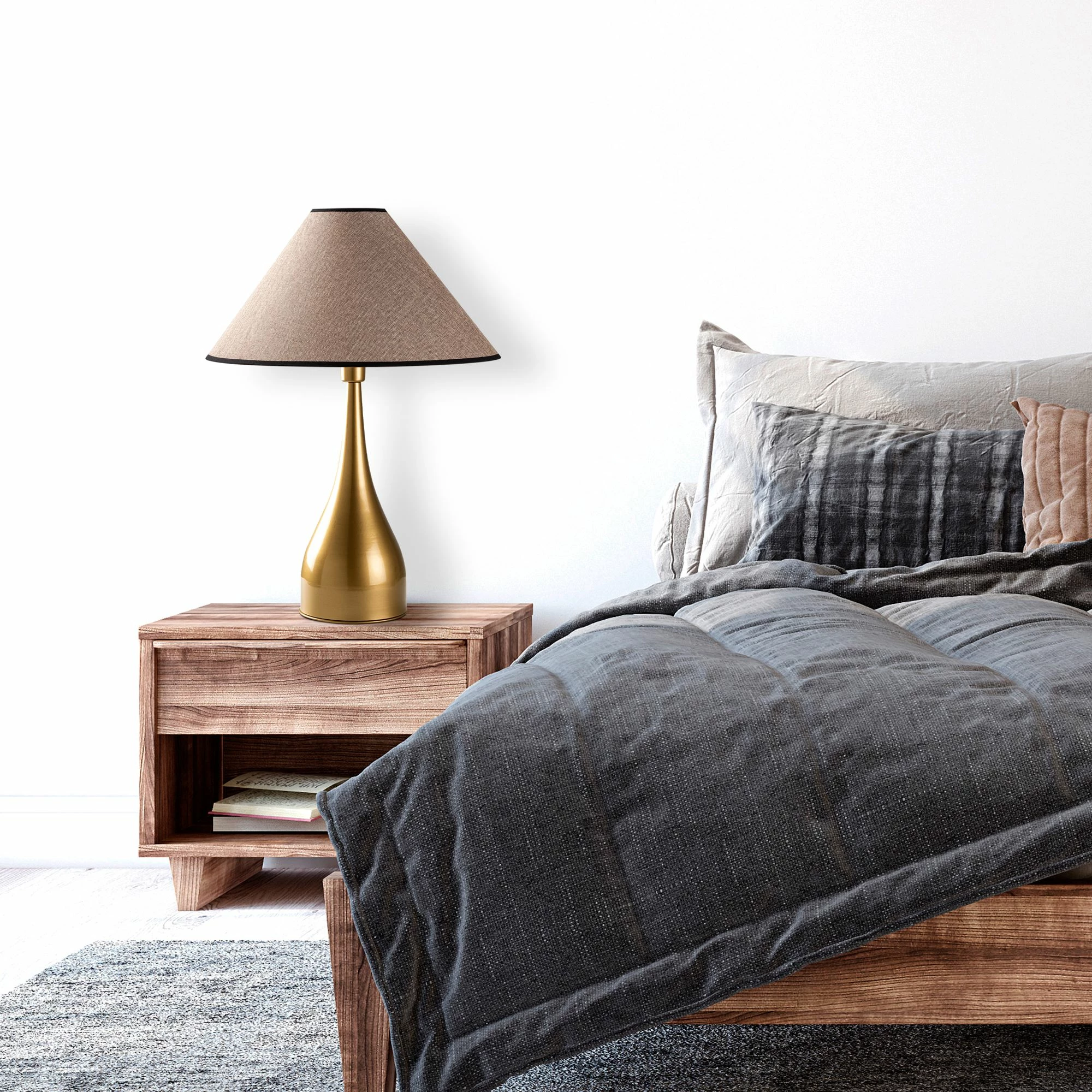 Llambë tavoline Opviq, Luna - 15273, ngjyrë ari dhe kafe e çelët