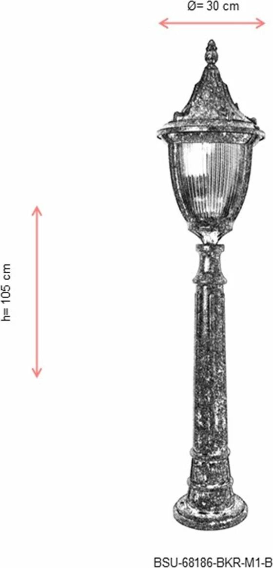 Llambë dyshemeje për jashtë Opviq, BSU-68186-BKR-M1-B, ngjyrë e zezë