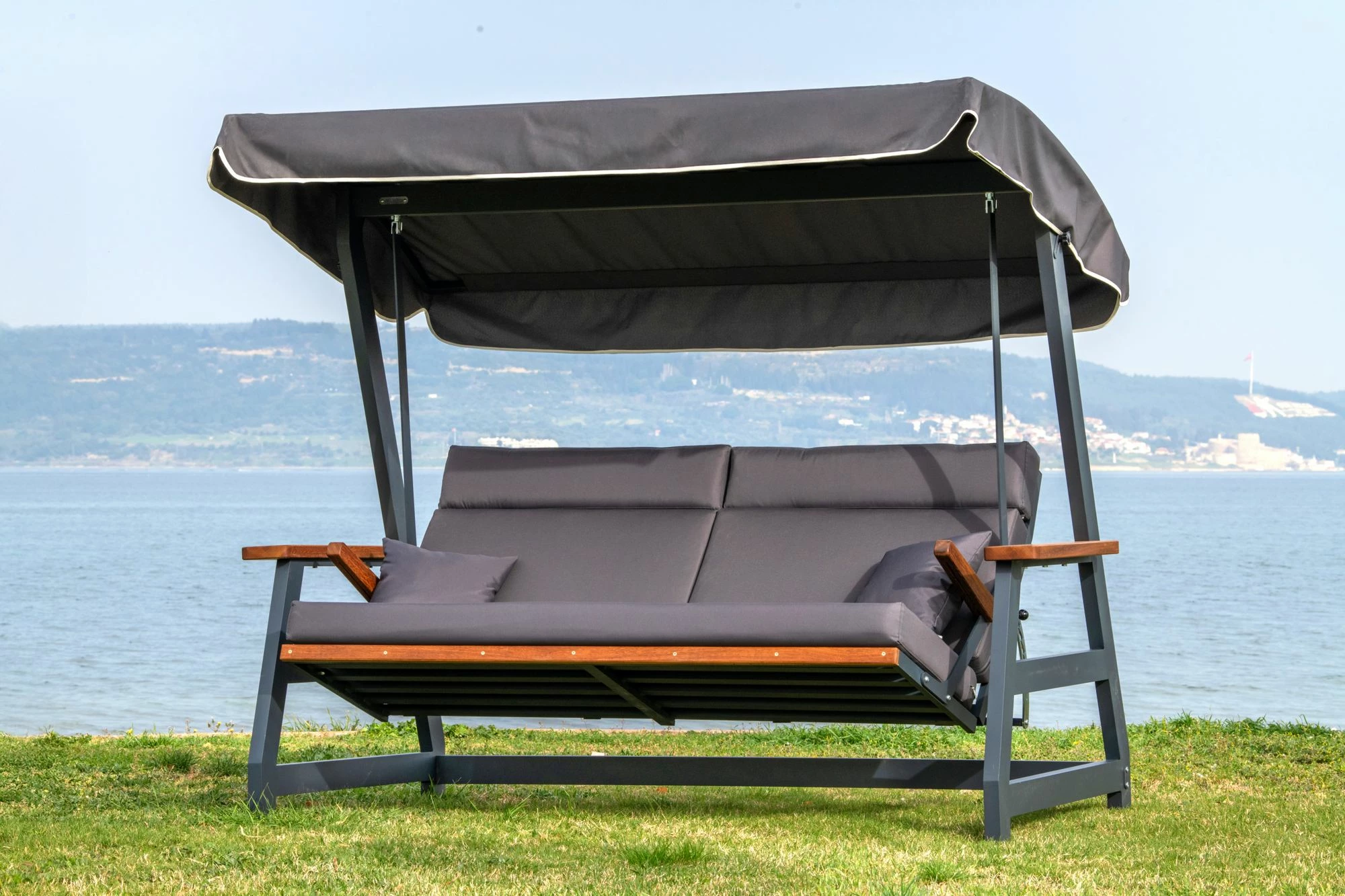 Karrige lëkundëse treshe për kopsht, ngjyrë antracit, Skye Decor Nova 2400