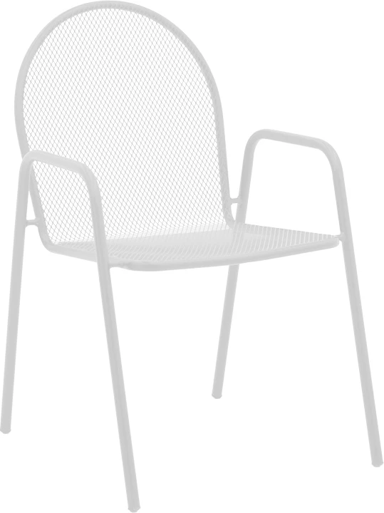 Set tavoline me karrige për terasë, Vergo-Tarete, metalik, ngjyrë e bardhë, 3 copë