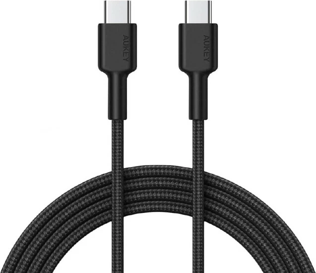 Kabllo USB-C në USB-C AUKEY CB-CD45, 0.9m, 60W, E zezë