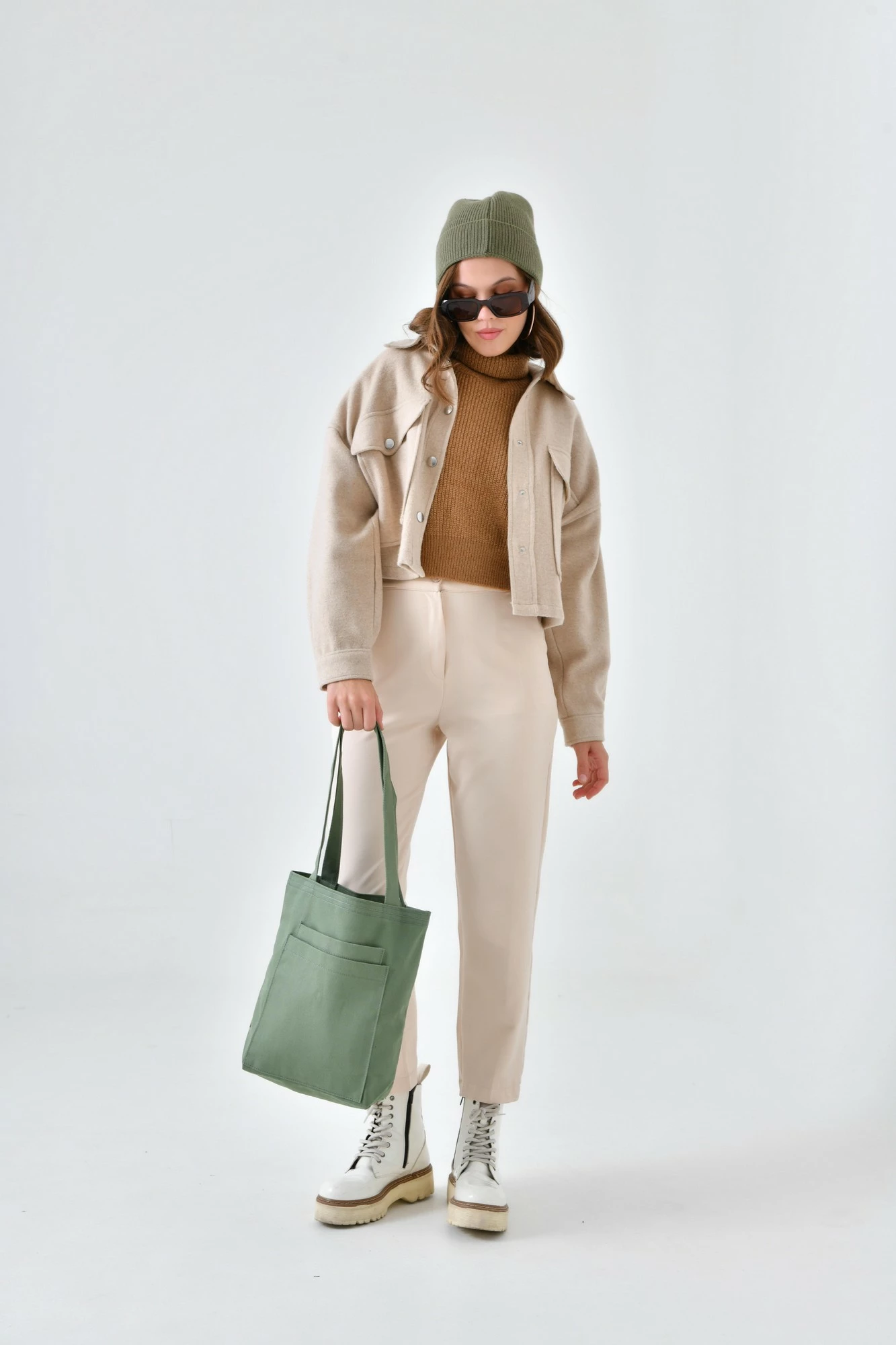 Çantë tote, ngjyrë mint, Zoozie Bags, 2117