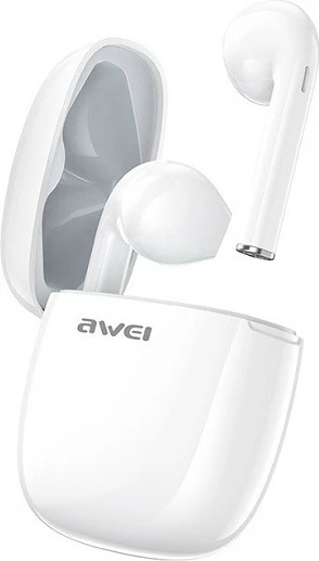 Kufje Bluetooth AWEI T28 TWS me stacion karikimi, të bardha