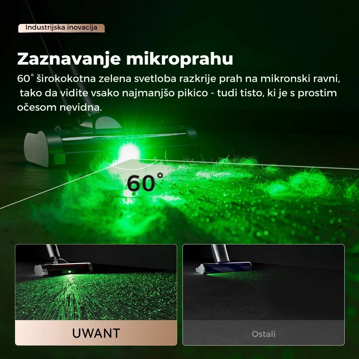 Fshesë me korrent vertikale pa kabllo Uwant V500G 25000Pa, stacion auto-zbrazje 60 ditë, 40 min, gri, set me aksesorë + 2 qese pluhuri