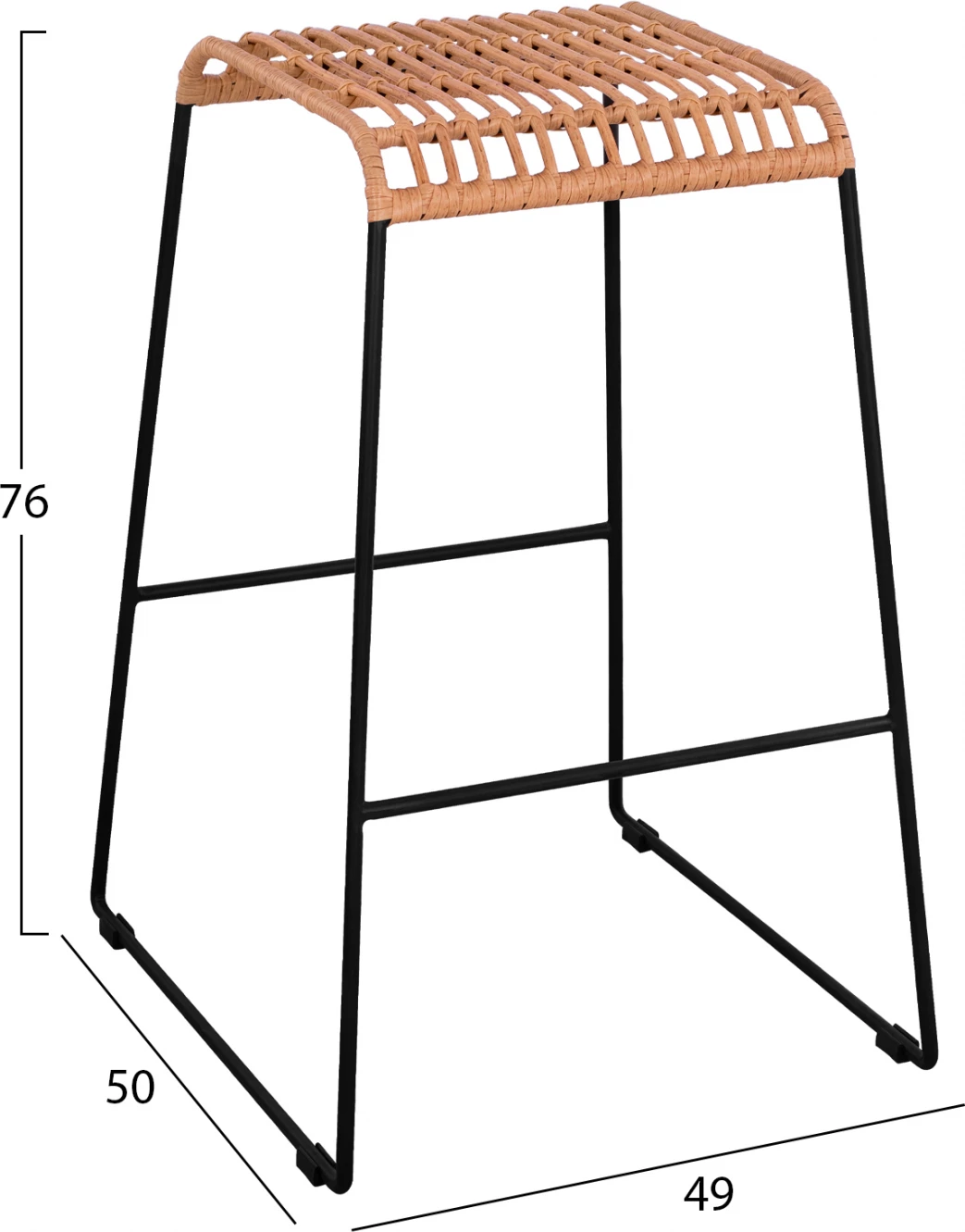 Karrige për bar Allegra FH5641 me thurje, ngjyrë bezhë, 49x50x76 cm