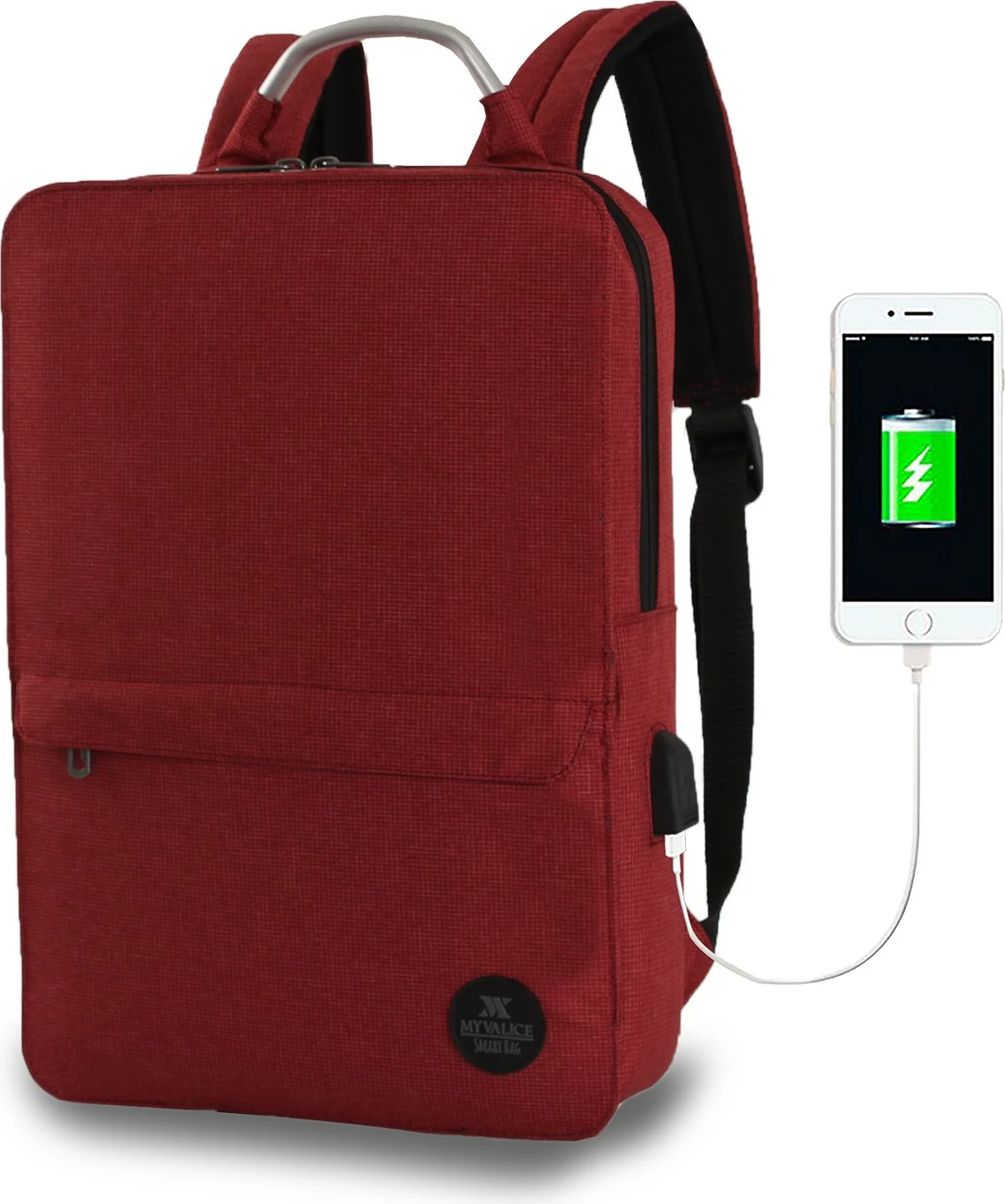 Çantë laptopi Zoozie Bags, ngjyrë e kuqe e errët, 3178