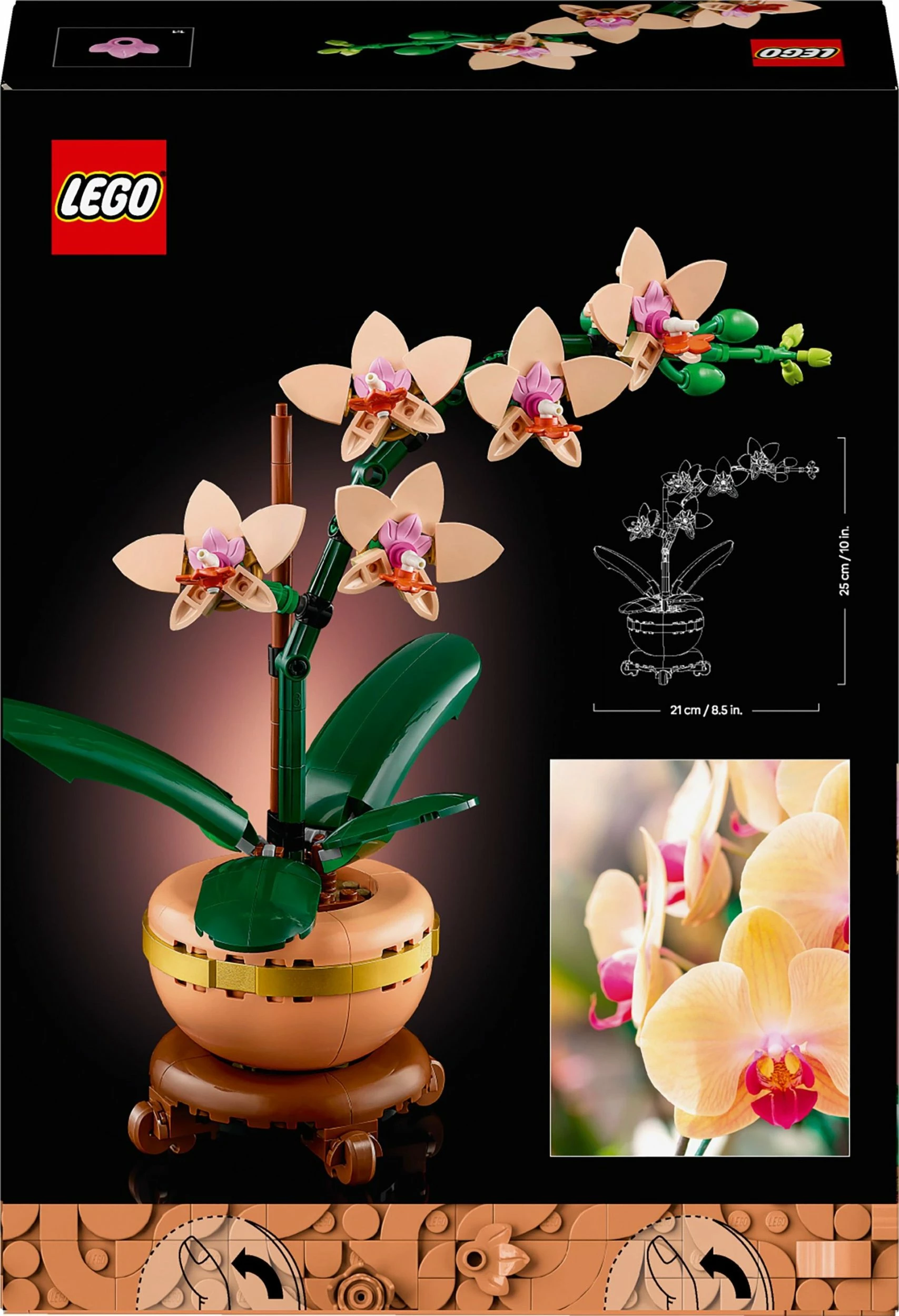 Set ndërtimi LEGO Botanicals Orkide e vogël 10343, 274 copë, 25 cm, 18+, pjeshke