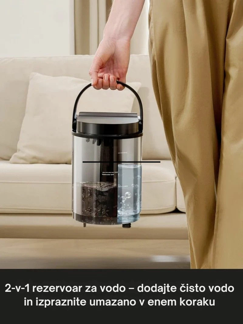 Pastrues me avull dhe nxjerrës njollash Uwant B400 2-në-1, 100°C avull, 65°C ujë i nxehtë, 18000 Pa, 1.2L/1.4L, gri, me aksesorë