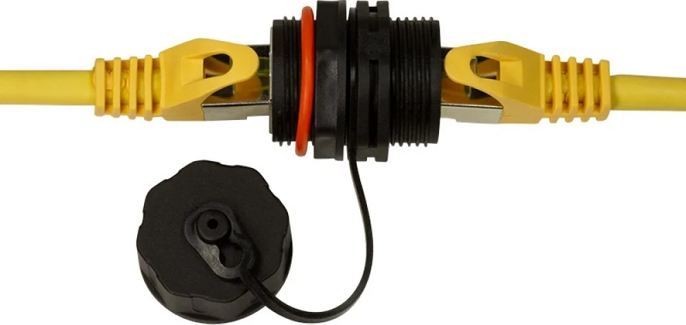 Lidhës Techly 363548 RJ45 Cat6a i mbrojtur, me mundësi mbrojtje IP68, ngjyrë e zezë