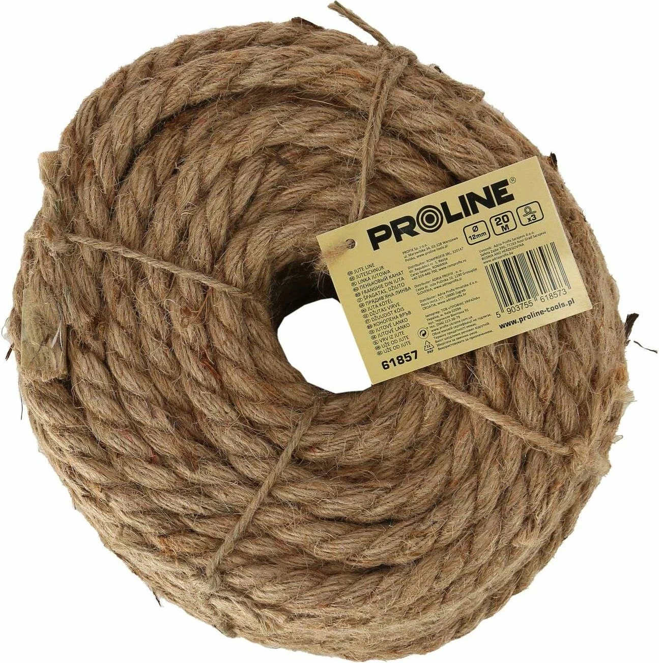 Litar jute Proline 61854, 10 mm x 10 m, ngjyrë natyrale