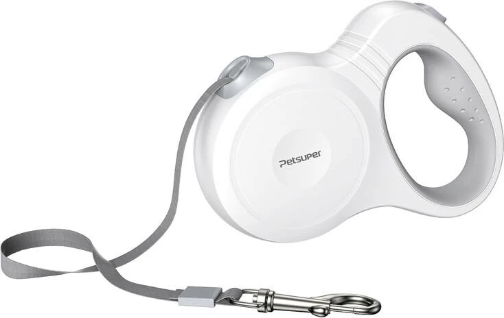 Litar automatik për qen Petsuper PL01, 5m, i bardhë