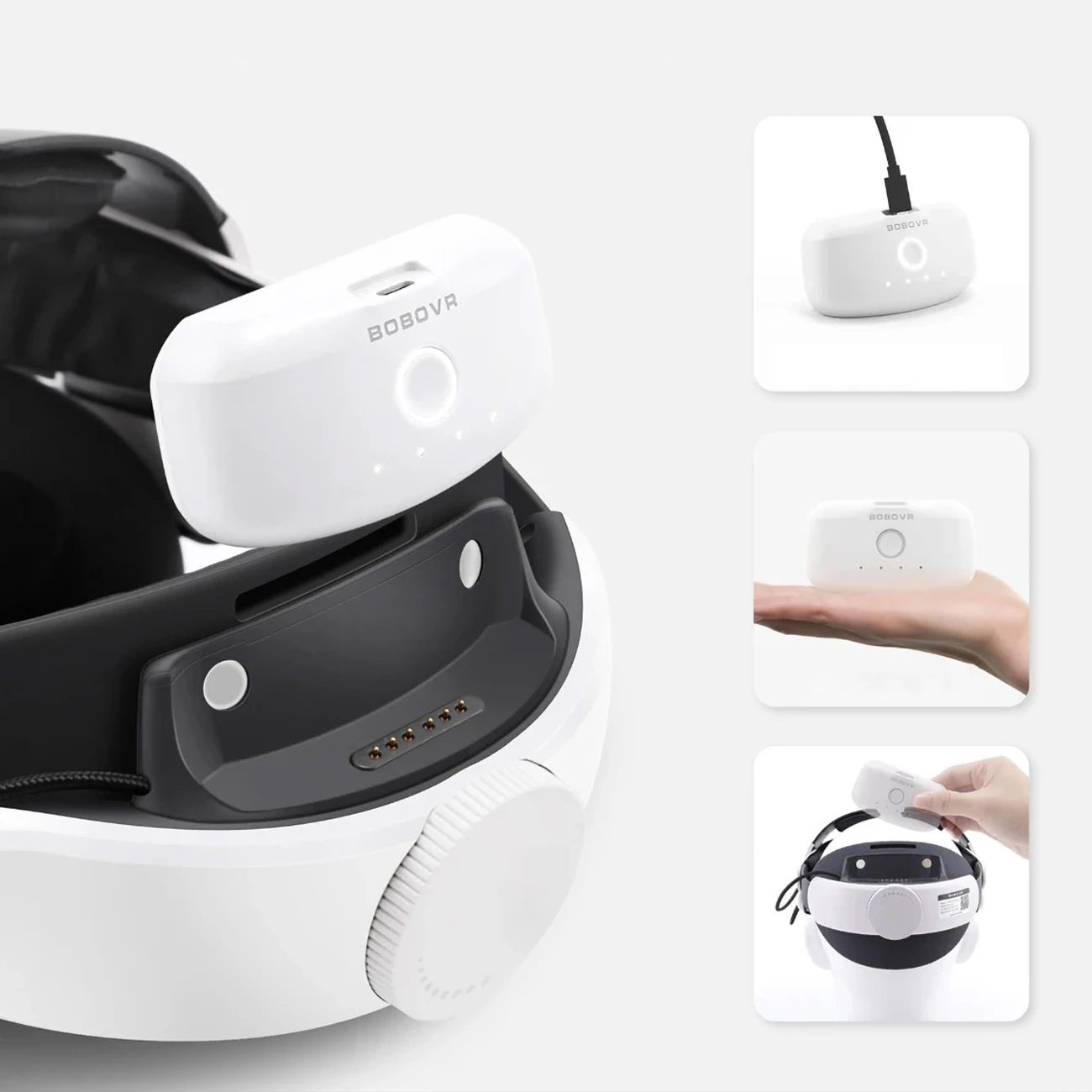 Bateri e jashtme BoboVR B2, 5200 mAh, për rripa BoboVR M1/M2/M3, e bardhë