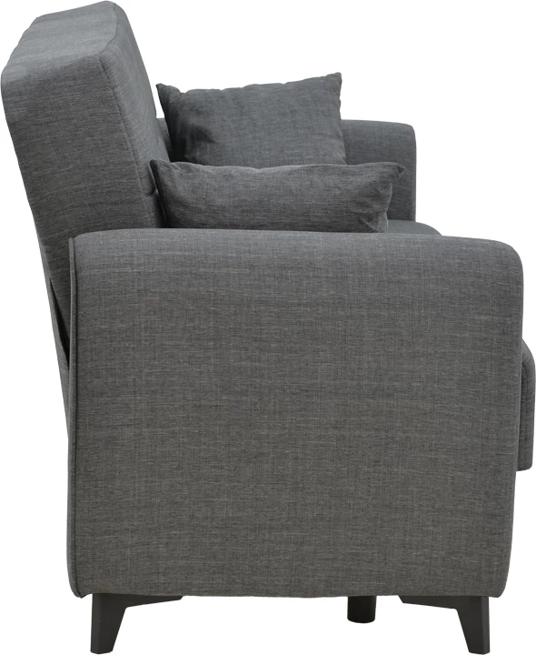 Divan-krevat me depo Lincoln dy ulëse, pëlhurë ngjyrë qymyr, 165x85x90cm