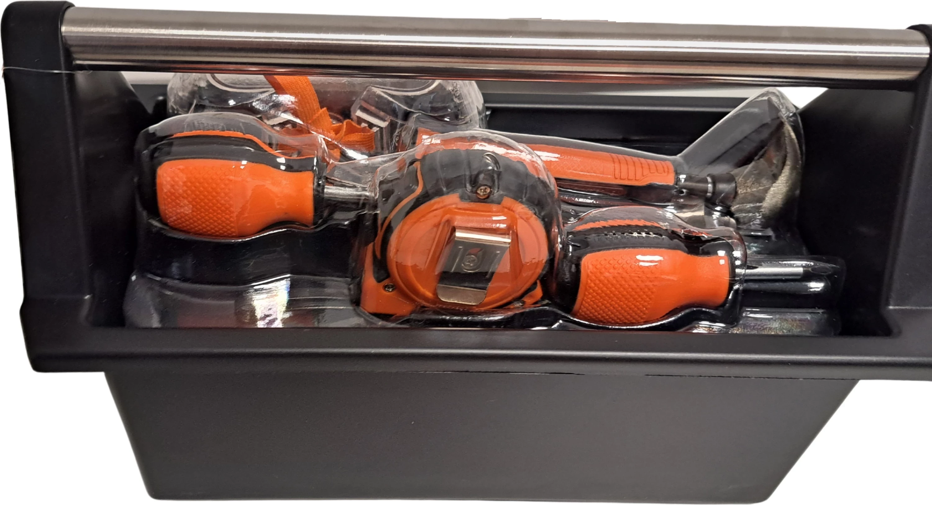 Set veglash për fëmijë Black&Decker U029-T05-BD, 5 copë, me kuti veglash, e zezë/portokalli