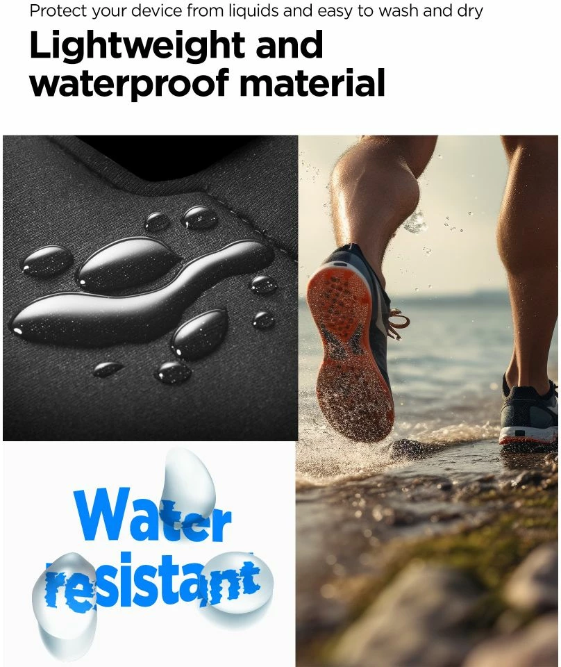 Mbështjellës sportiv për celular Spigen A703, deri 6.9 inç, i zi