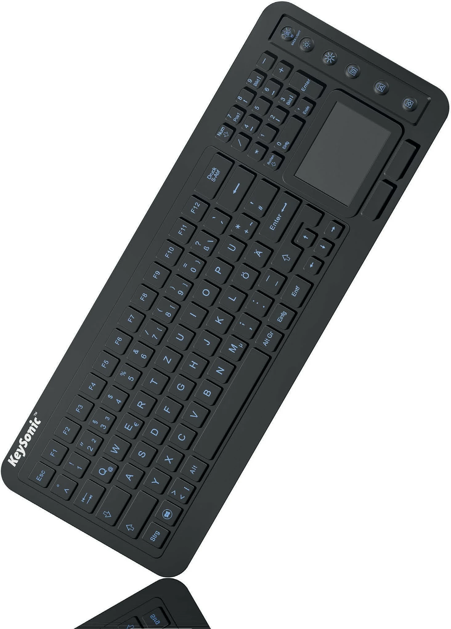 Tastierë KeySonic KSK-6231INEL, full-size, USB, touchpad, e zezë