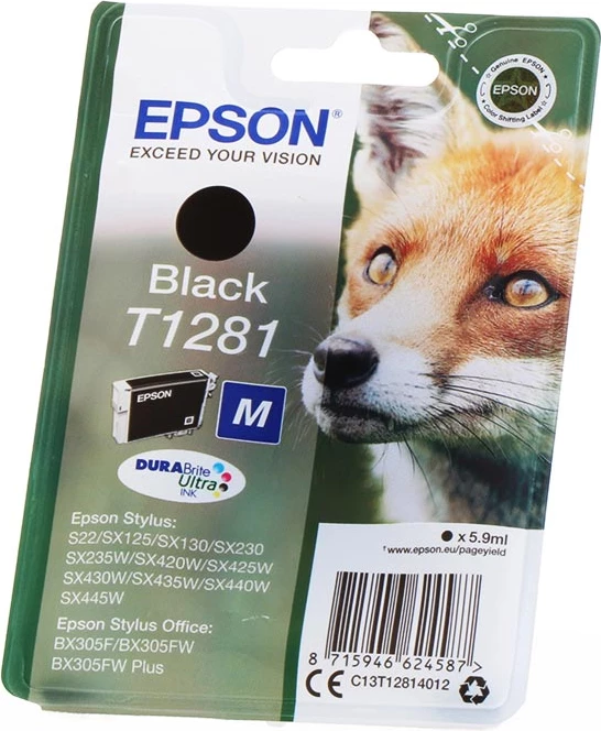 Kartush bojë, Epson, T1281 C13T12814012, 5.9 ml 170 faqe, standard, e zezë