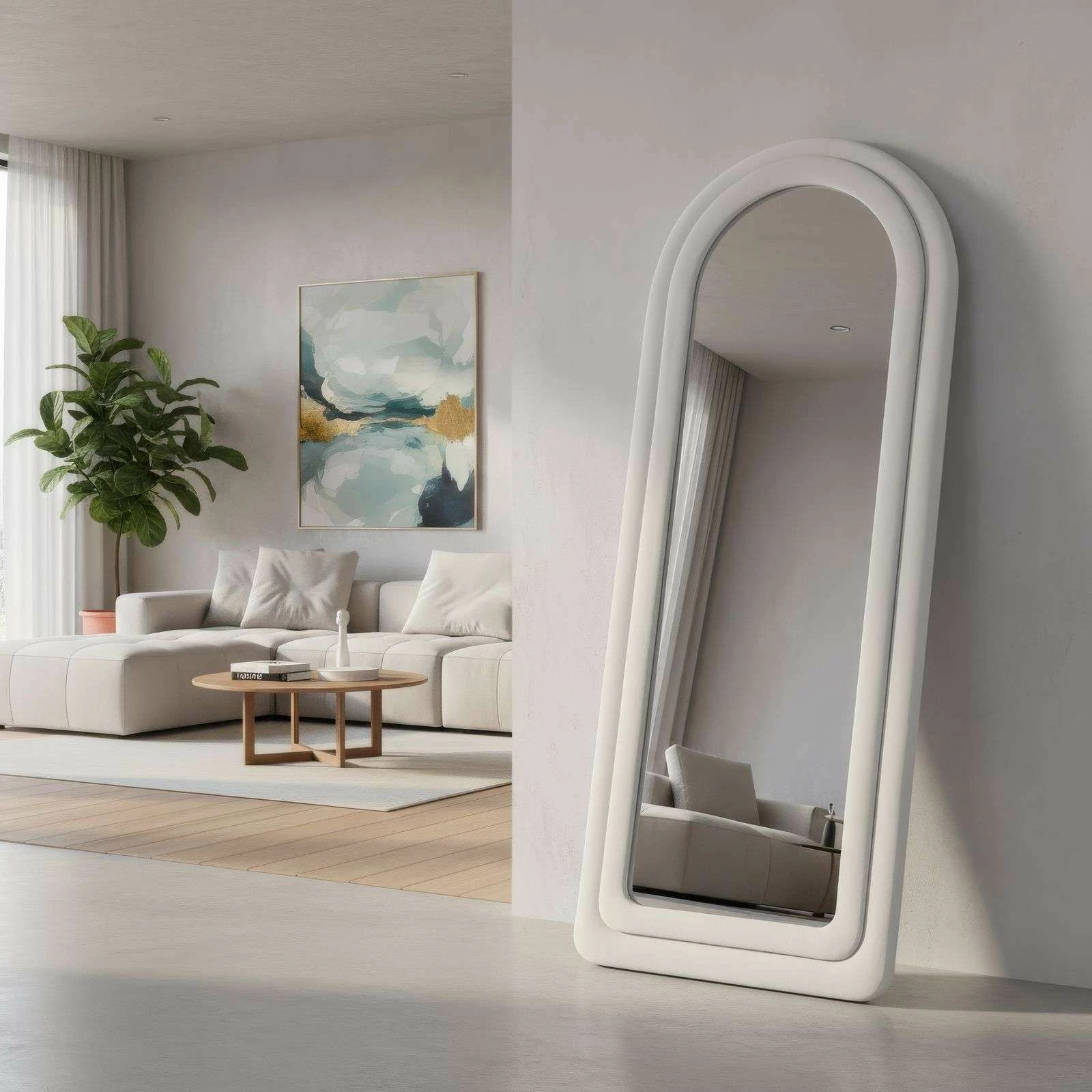 Pasqyrë Cheval, ngjyrë krem, Skye Decor, 65x170cm