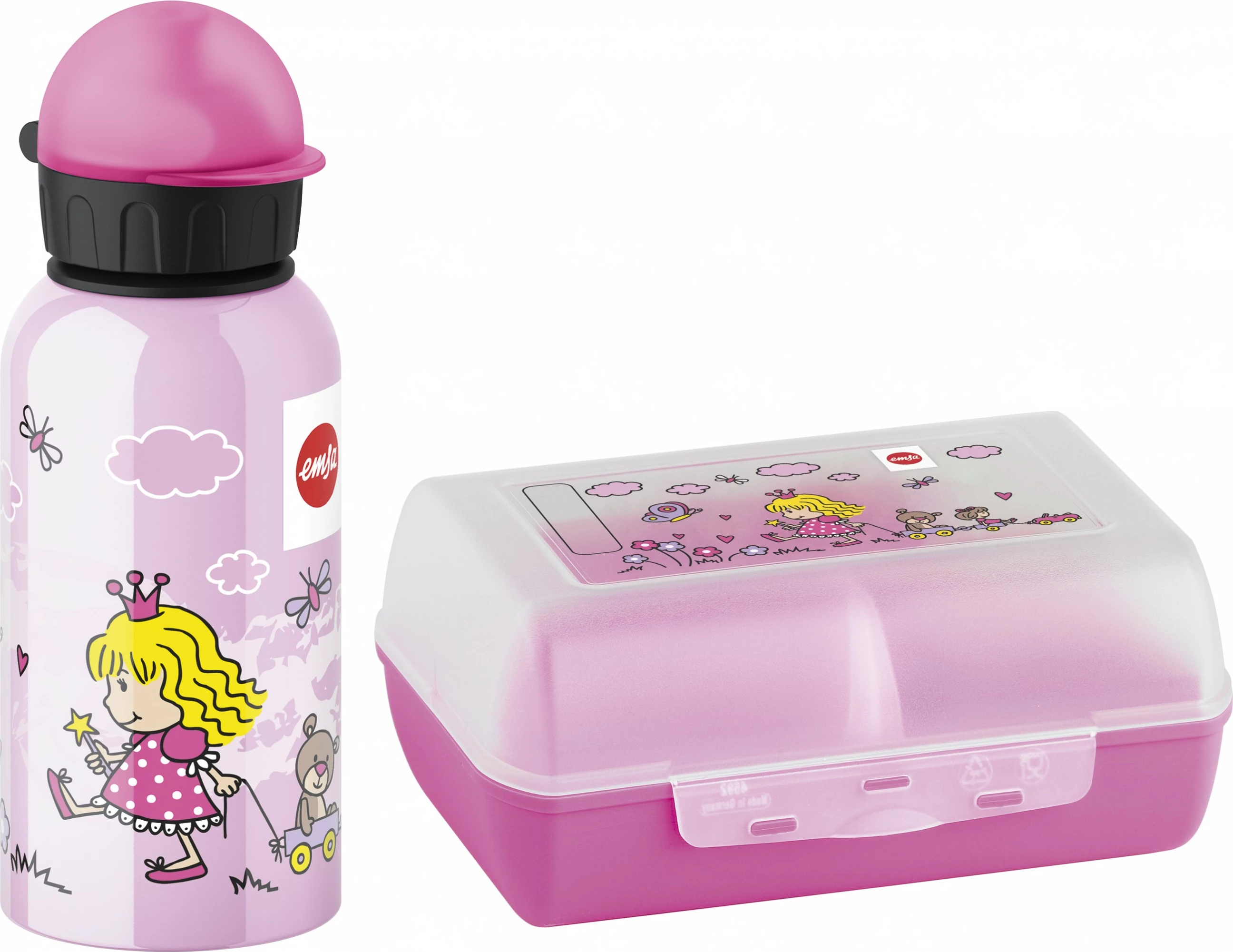 Set shishe uji dhe kuti ushqimi Emsa Princess, rozë