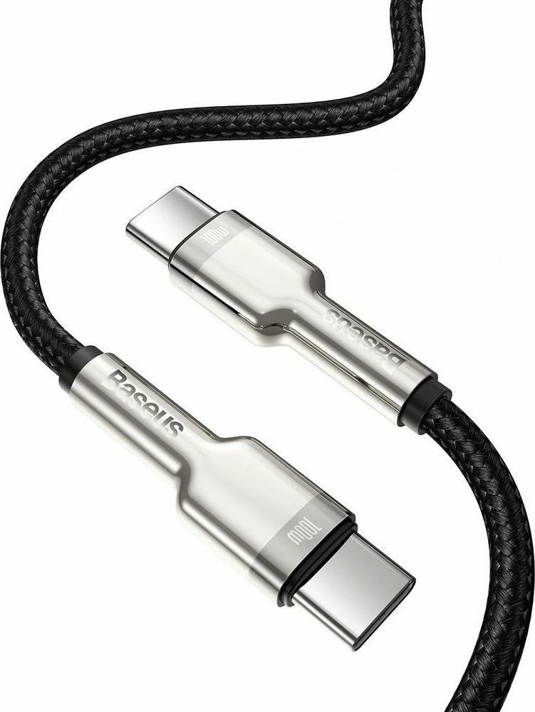 Kabllo USB-C në USB-C Baseus PD 100W, 2 m, USB 2.0, e zezë