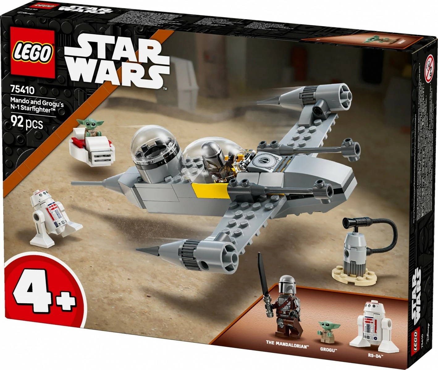 Set LEGO Star Wars 75410 N-1 Starfighter me Mando dhe Grogu, 92 pjesë