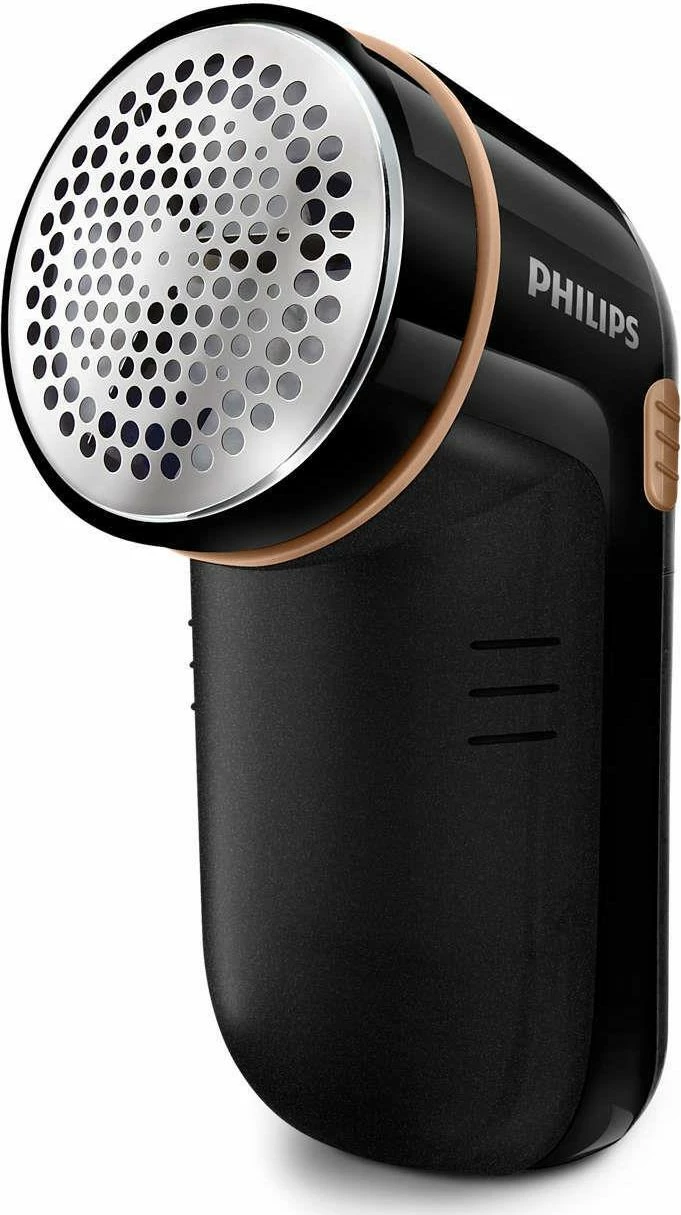 Makinë heqëse pushi për rroba Philips GC026/80, me bateri 2xAA, e zezë, set me 2xAA + brushë pastrimi + adaptor rregullimi lartësie