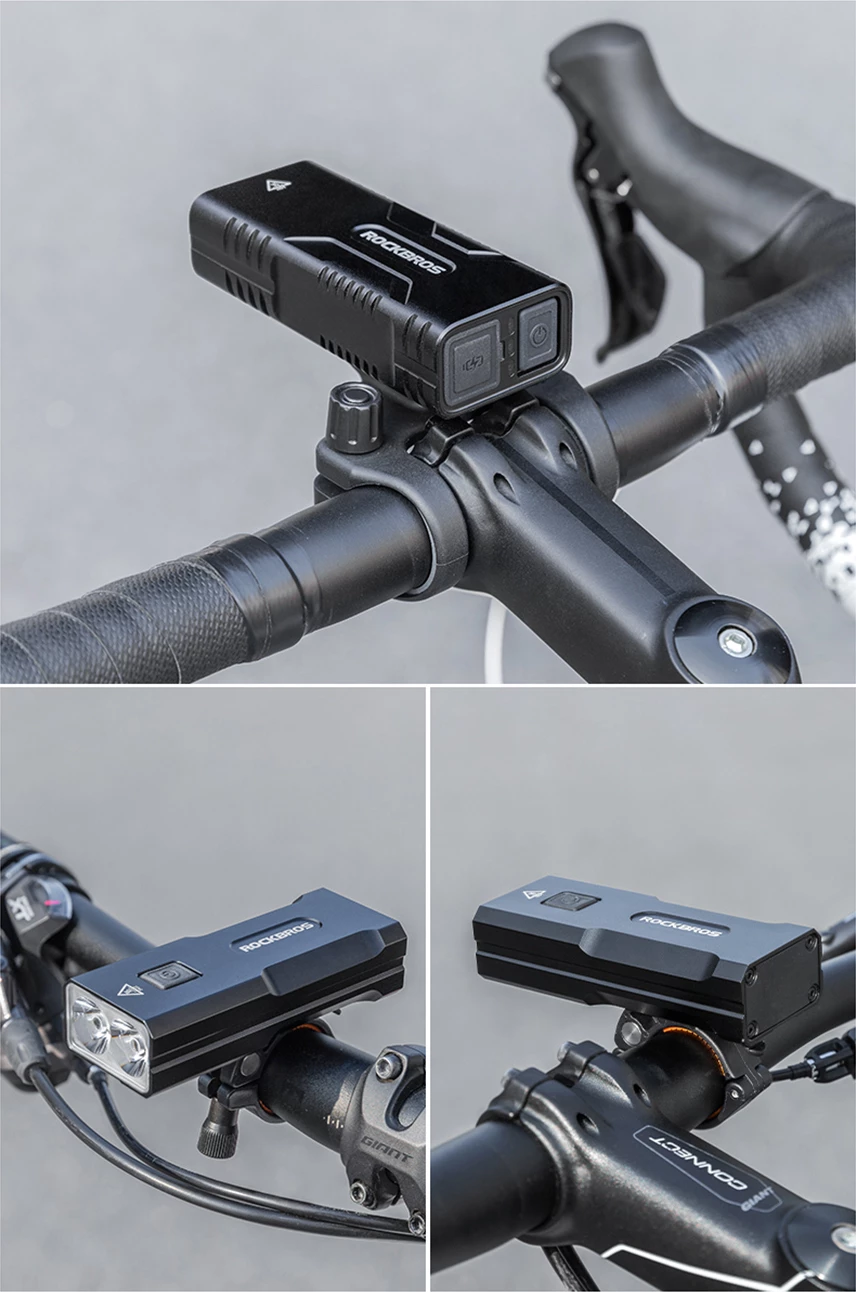 Dritë biçiklete Rockbros 24310002001 me powerbank 10000 mAh, 850 lm, e zezë