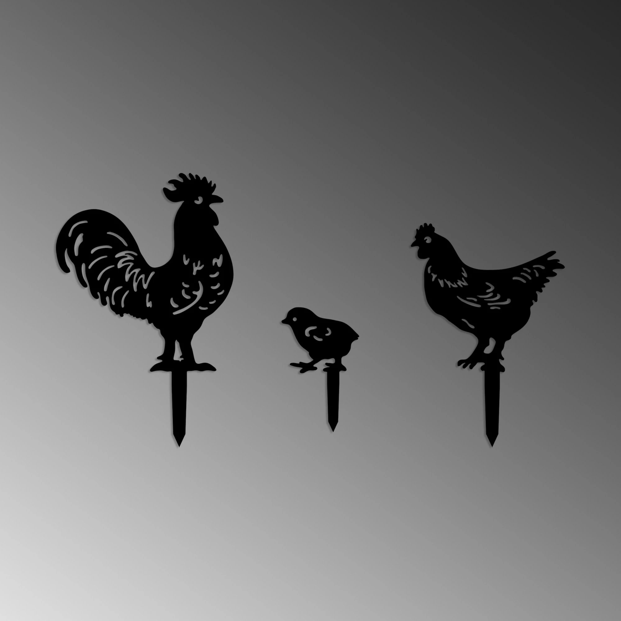 Set dekorativ për kopsht, dizajn Aberto, Fam 04, metal i zi, 3 copë