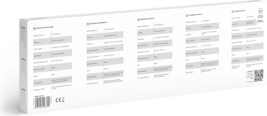Tastierë Savio KB-02, wireless, QWERTY, e zezë