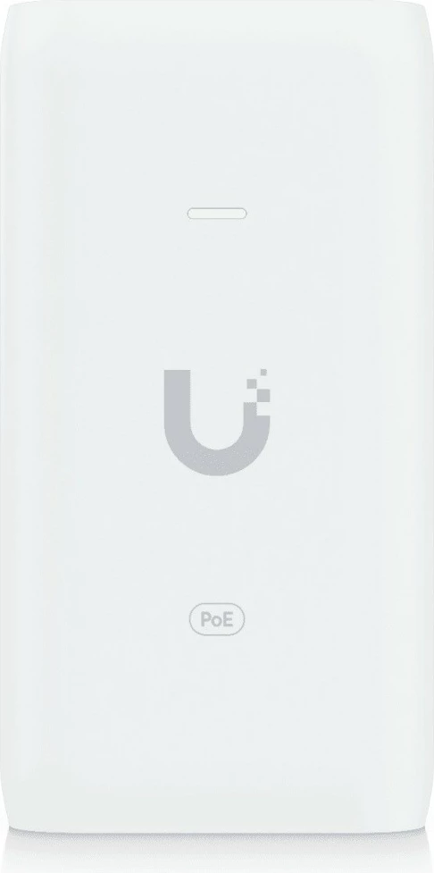 Adapter PoE UBIQUITI U-PoE, 15W, 2x Gigabit LAN, i bardhë