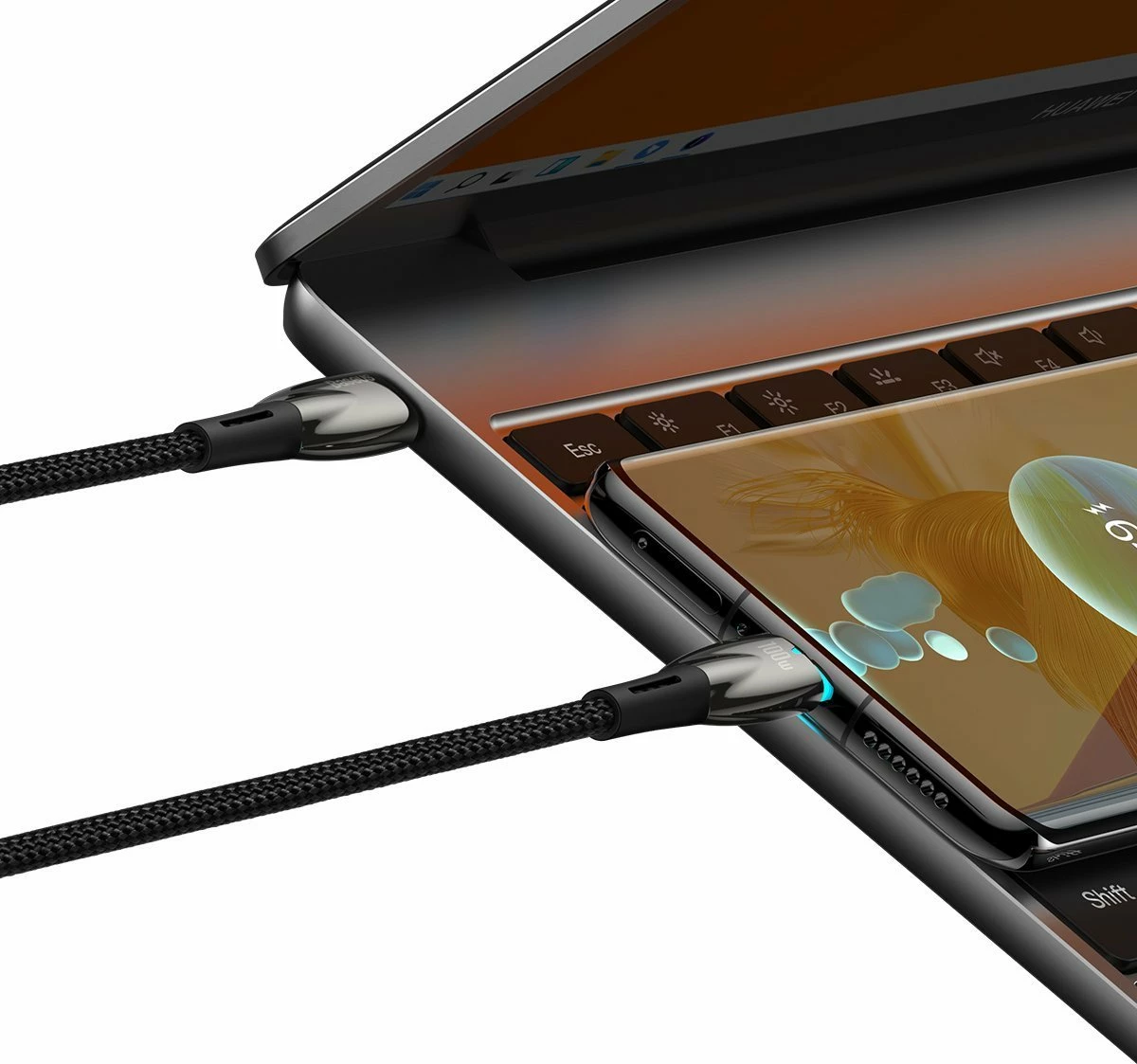 Kabllo USB-C në USB-C Baseus Glimmer Series CADH000701 1m PD 100W, e zezë