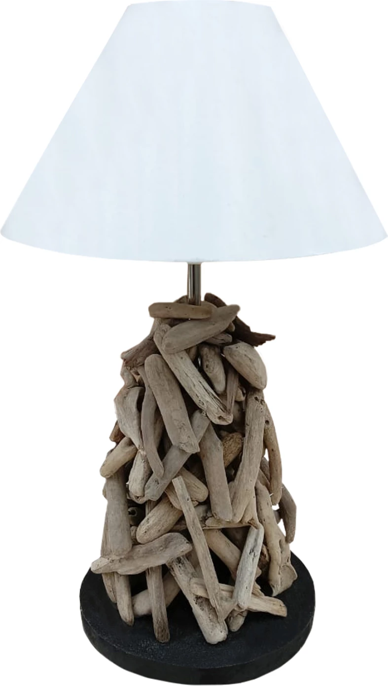 Llambë tavoline TWIGGY FH4423 dru bregdeti & kapak i bardhë Φ25x55Hcm