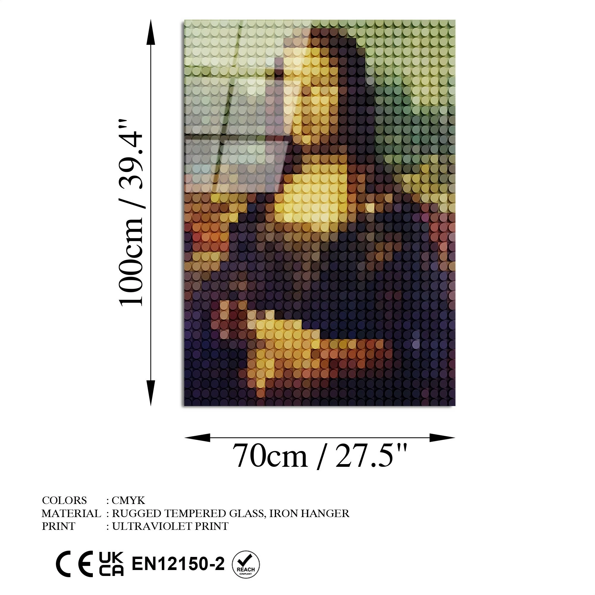 Pikturë dekorative prej xhami të temperuar, shumëngjyrëshe, Wallity UV-137, 70x100cm