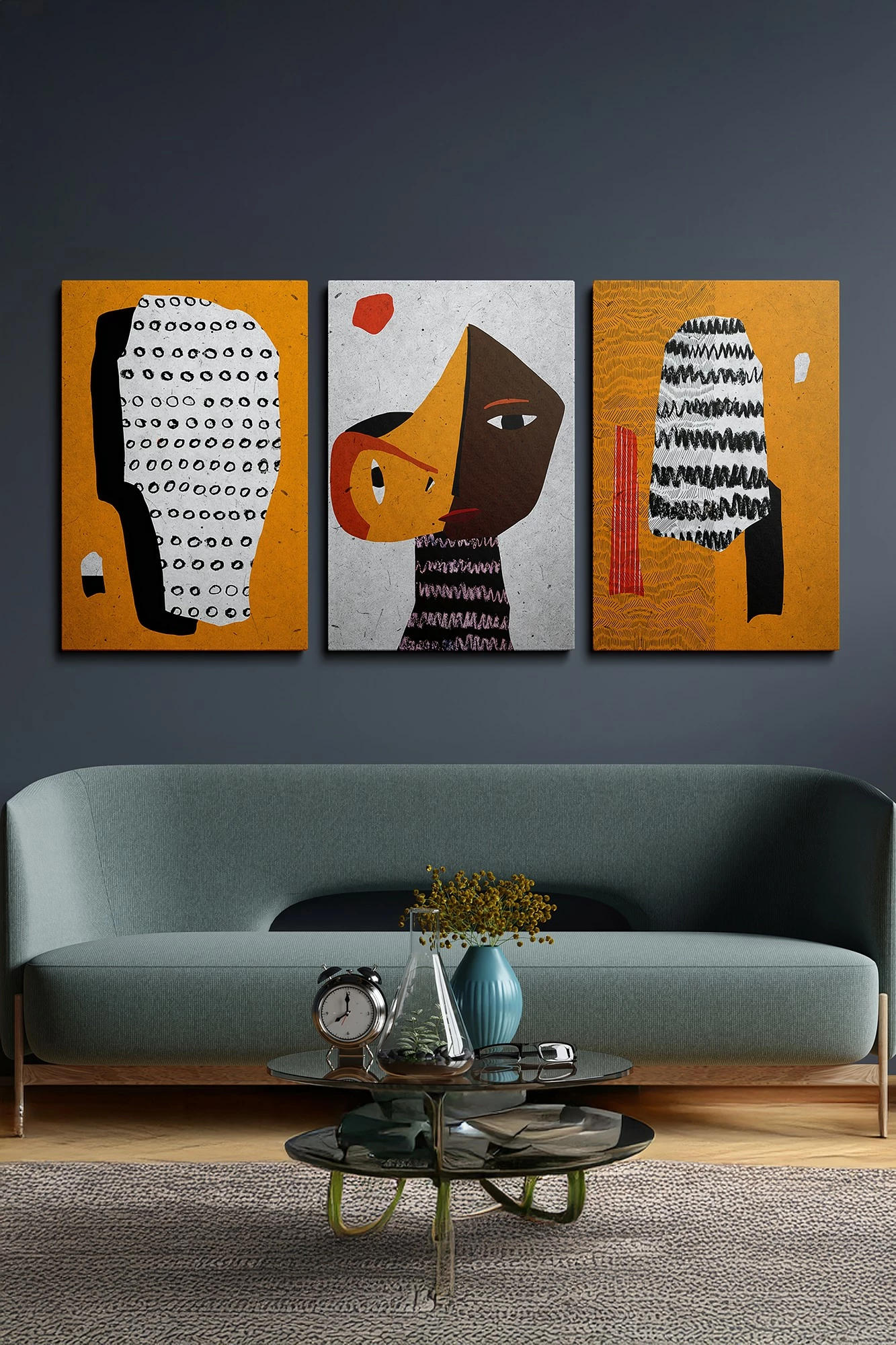 Pikturë dekorative në kanavacë (3 copë), Wallity, Ersycnvs7, 70x100cm