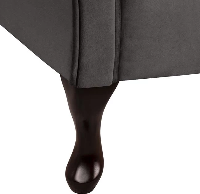 Chaise longue Chesterfield, kadife gri, Niovi FH3007.10, krah i majtë, 189x61x84 cm