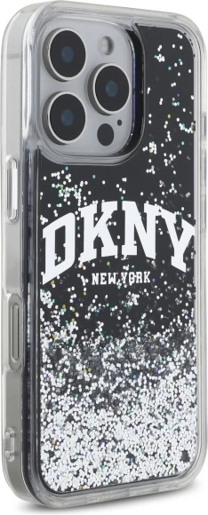 Mbështjellës DKNY Liquid Glitter Arch Logo për iPhone 16 Pro Max 6.9", i zi