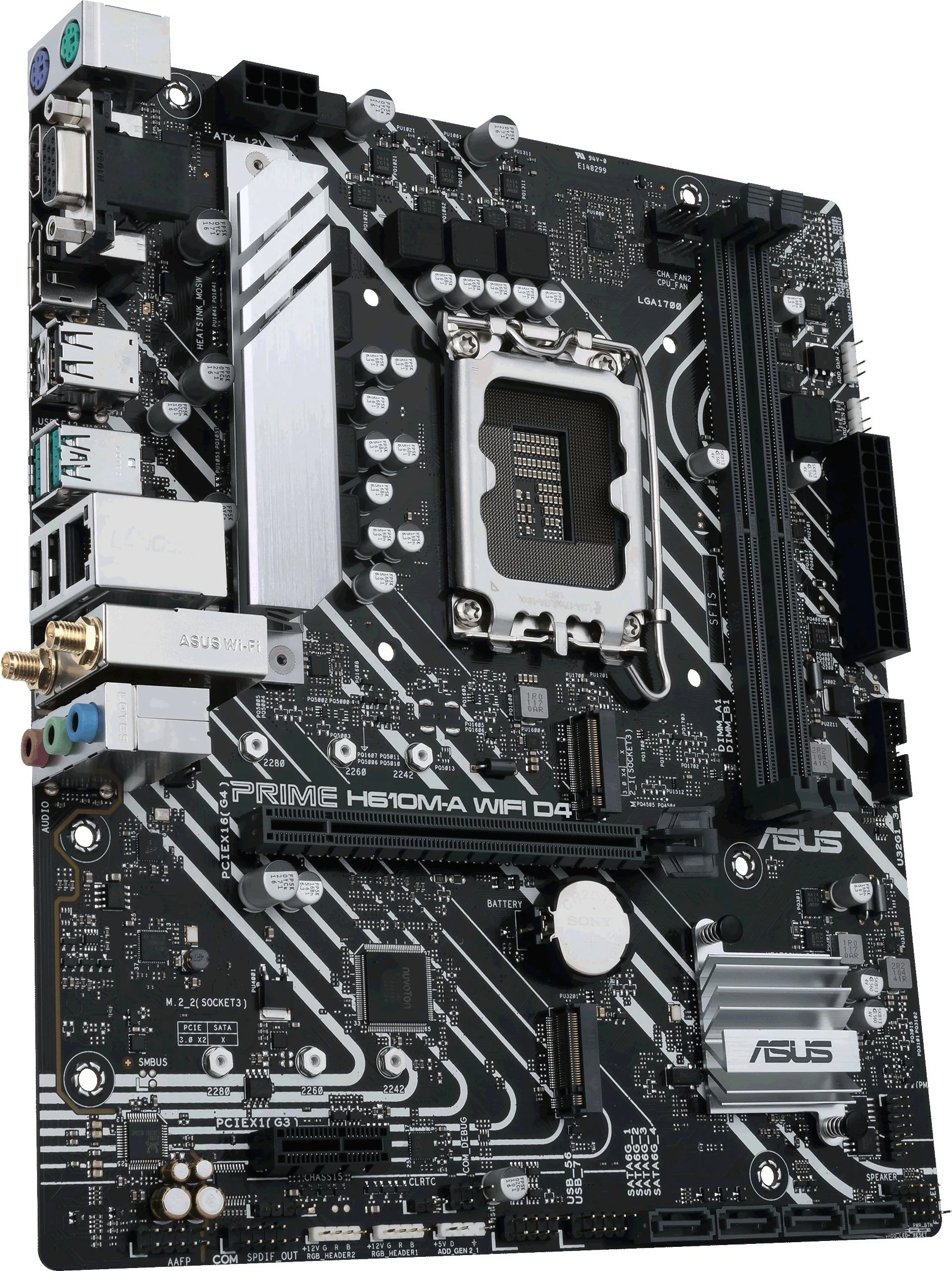 Pllakë amë ASUS PRIME H610M-A WIFI D4, Intel, LGA 1700, DDR4, 64 GB
